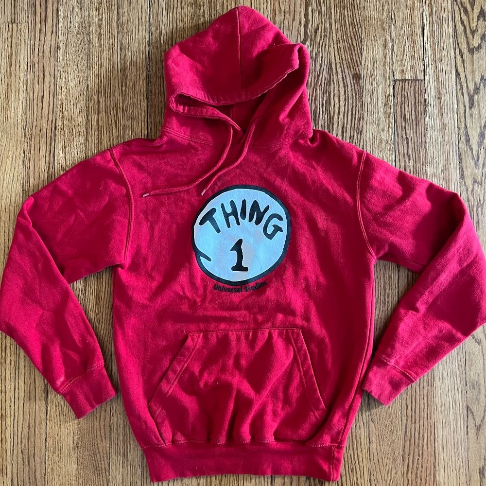 universal studios cat and the hat red thing 1 sweat shirt size small